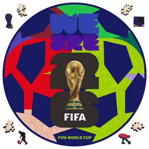 FIFA World Cup 2026 We Are 26 Ball Jigsaw Puzzle, Officially Licensed, 200 Laser-Cut Pieces,5MM Thick, Soccer Fan Gift