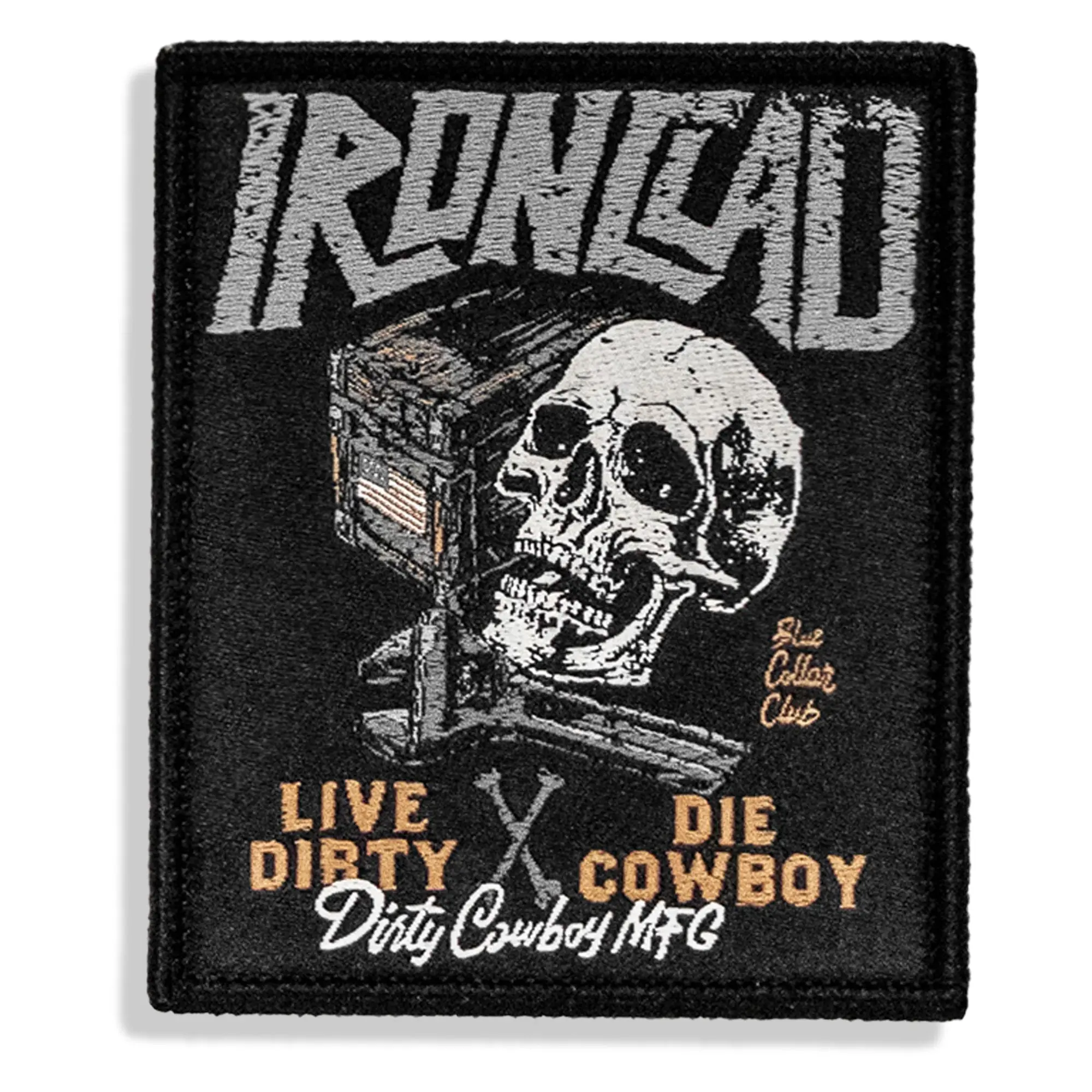 Ironclad Velcro Fasten Fabric Patch, Clothing Decor with Cowboy Motif for Rugged Look