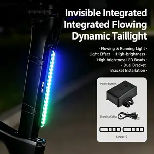 Creative Rhythmic Bicycle Tailligh,Back Light for Bike,Rechargeable Night Cycling Lamp - Waterproof Bike Lights - for Commuting Rainy Weather Early Morning Long-Distance Trips Night Riding City Streets Mountain Trails