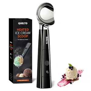 Heated Ice Cream Scoop Rechargeable, 5-10s Fast Heat, 3-Level Temp 95-158°F, LED Display, Easy Scoop for Hard Ice Cream, Gelato, Kitchen Gadget Gift