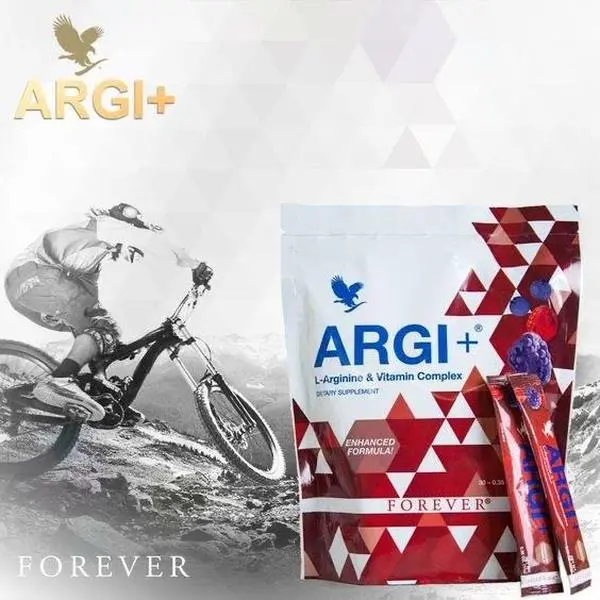 Forever Argi+ Edible L-Arginine & Vitamin Complex Berry Flavor Protein Powder Dietary Supplement - Sugar-Free, Supports Fitness, Cellular Function, Nitric Oxide Production, Blood Pressure Control, Bone Health, Metabolism