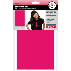 9-4184 Solid Pink 5.5 x 9.25 Inch Iron-on Sheet - Cut Your Own Design