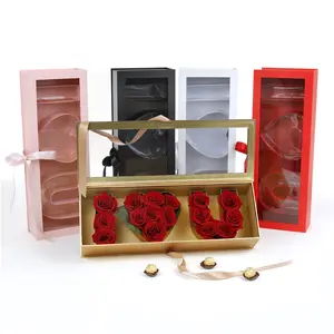 NEW Design "I Love U" Box, Clear Top, Plastic Liner, Ribbon, Various Colors, W205