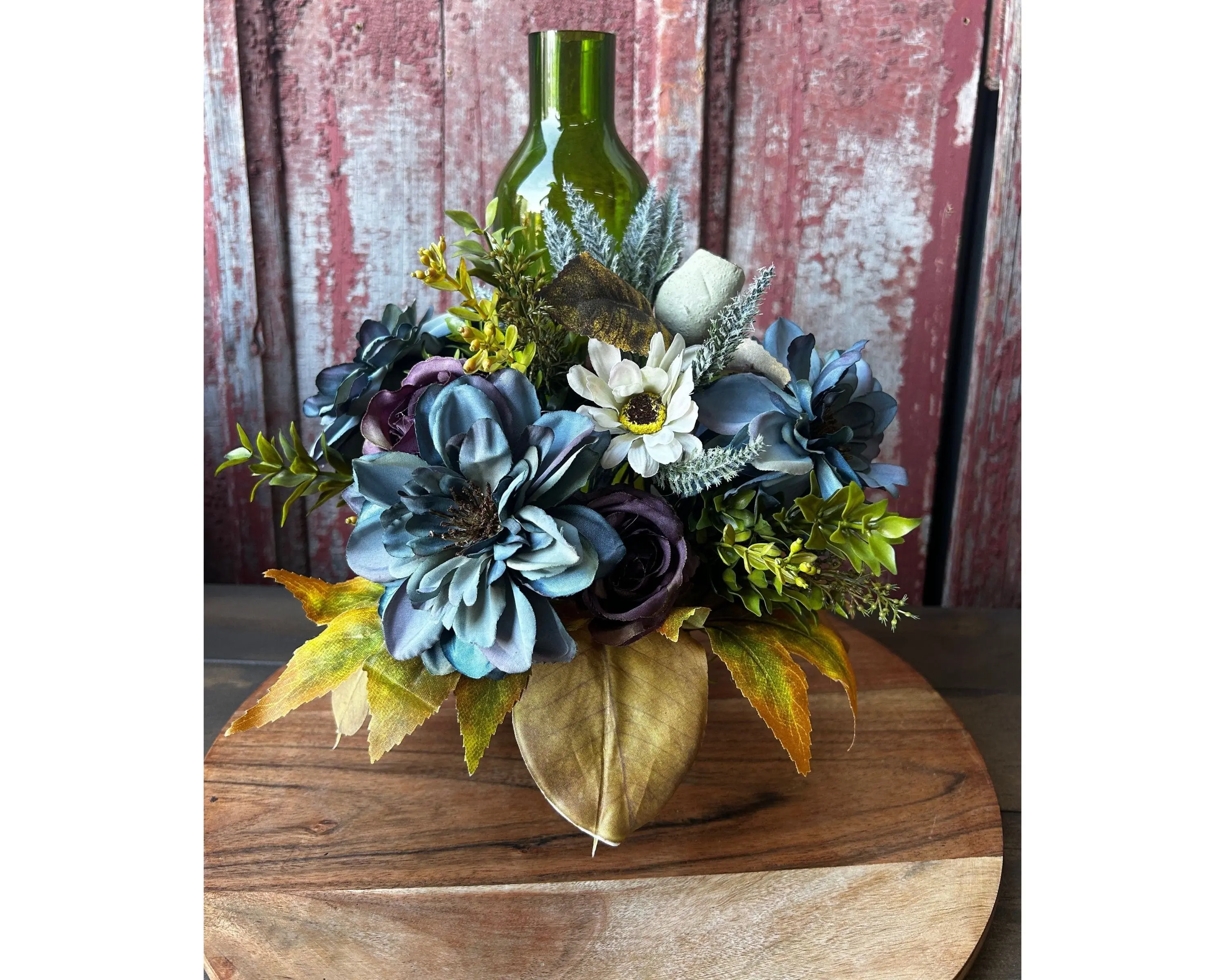 Handmade Bottle Bouquet - Artificial Floral Arrangement for her, Anniversary gift, Birthdays present, or Mothers Day Gift
