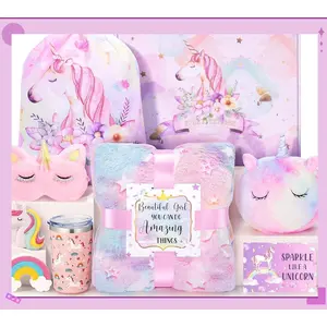 Unicorn Gifts for Girls 4-6 6-8, Birthday Easter Gifts Set for Girls Age 4 5 6 7 8 9+ Year Old Tween Teen Girl Trendy Stuff Kids Unicorn Toys with Glow in The Dark Blanket Purse for Daughter Niece(Gag Toys & Practical Jokes)(Gag Toys & Practical Jokes)