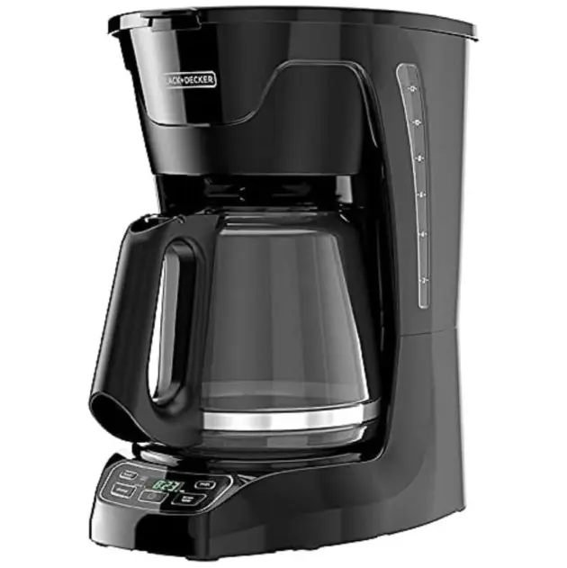 12-Cup Programmable Coffeemaker with QuickTouch Controls, Glass Carafe, Auto Shut-Off, Black