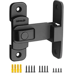 Door Lock Latch, 90 Degree Flip Barn Door Lock, Hook Lock Latch for Door,,,, Window,,, Barn (Black)