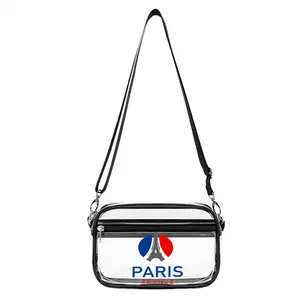 Women's Paris Eiffel Tower Pattern Transparent Single Shoulder Crossbody Bag