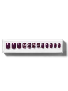 Static Nails Reusable Pop-On Manicures - Dark Amethyst Square - The Better, Long-Lasting Alternative to Salon Gels, Dips, Acrylics, and Press-On Nails