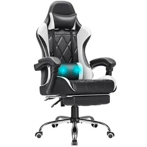 【Black Friday】Furmax X Gaming Chair, Computer Chair with Footrest and Massage Lumbar Support, Ergonomic High Back Video Game Chair with Swivel Seat and Headrest