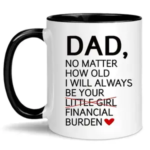 1pcs，Funny Father's Day Gift Coffee Mug - World's Greatest Farther...Oops I Mean Father, 11oz Ceramic Cup for Dad from Daughter Son, Hilarious Typo Humor Tea Mug, Christmas Birthday Present for Dad