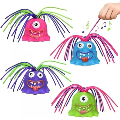 4PCS Unisex Soft Rubber Screaming Monster Fidget Toys - Stress Relief Model, Anti Anxiety Toy, Fantasy & Sci-Fi Themed, Exercises Finger Dexterity, Improves Learning Ability, Sound Effect, Comics Enamel, Easter Basket Stuffer for Kids 3-7+