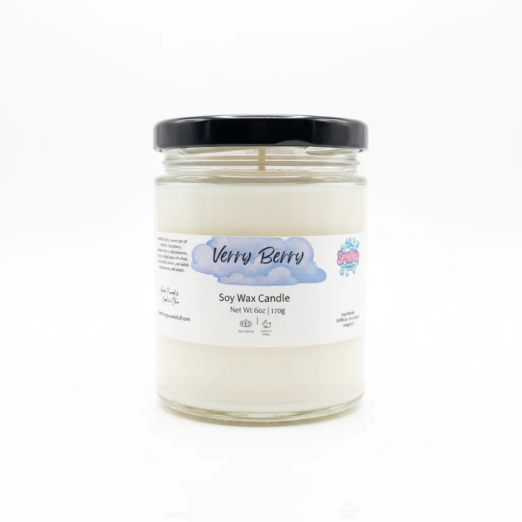 Very Berry Soy Candle - Sweet Strawberry & Vanilla Non-Toxic Candle