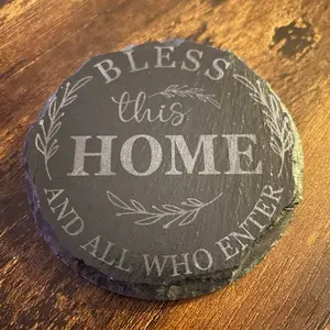 Slate Coasters - Home Decorative Tableware with Inspirational pictures and quotes.