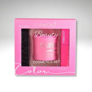 Kevin & Coco Beauty Cosmetic Lip Gloss & Candle Set - 3pcs