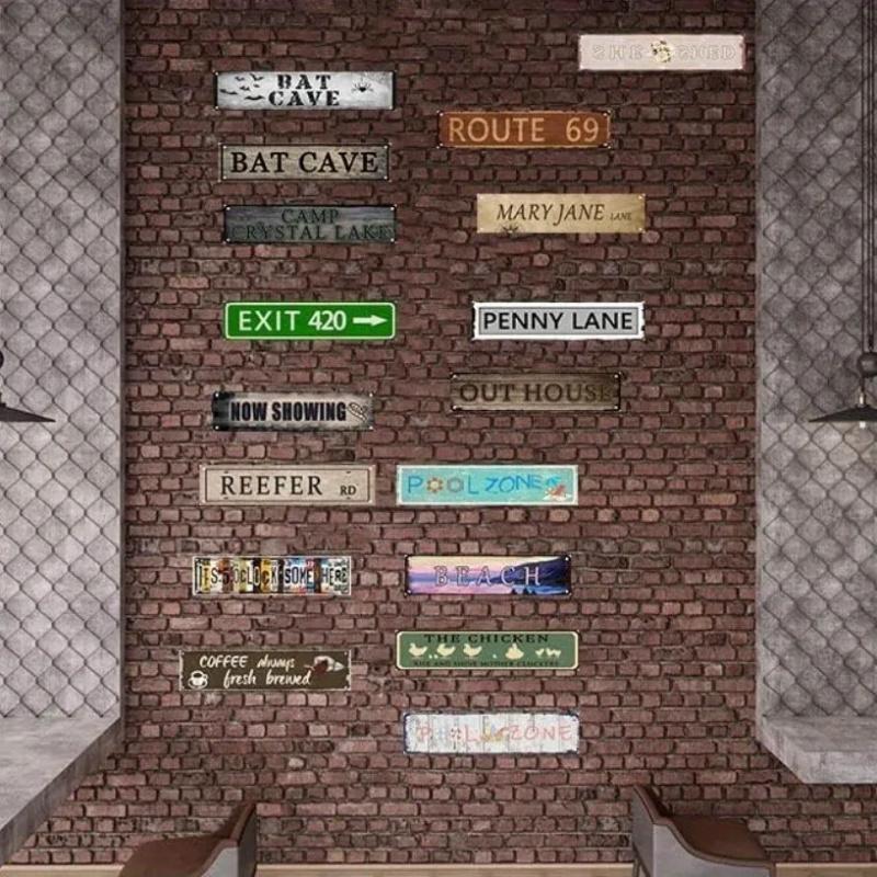 1PC 2D Plane Retro Iron Wall Decoration Sign - Hot Tub Time Nostalgic Street Scene Sign with Multi-State License Plate, 16x4inch Bathroom Home Decoration, No Electricity Required, Easy Installation, Metal Texture