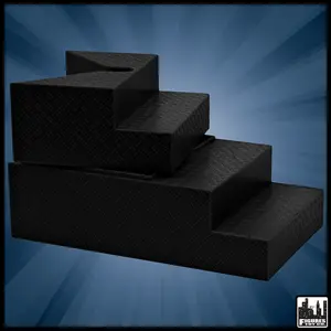 Deluxe Black Breakable Ring Stairs For WWE & AEW Wrestling Action Figure Rings