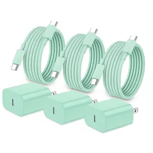 iPhone 16 15 Charger Fast Charging Type C Chargers USB C Charger Block iPhone 16 Chargers with 2 Pack 6FT Cable for iPhone 16/16 Plus/16 Pro/16 Pro Max/iPhone 15/15 Pro Max/iPad Pro/AirPods（Green）