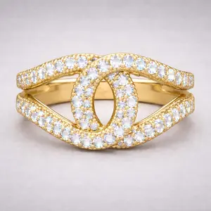 Opalina Halo Ring Elegant Glittering Ring Bridal Ring