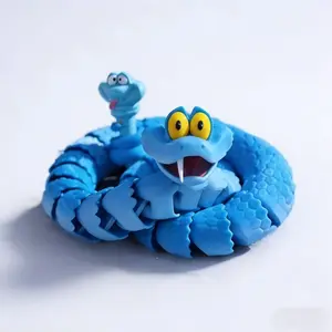 3D Printed Gary Snake Full Body Jointed Action Figure, Judy Nick Cartoon Collectible Toy, Perfect Gift for Christmas