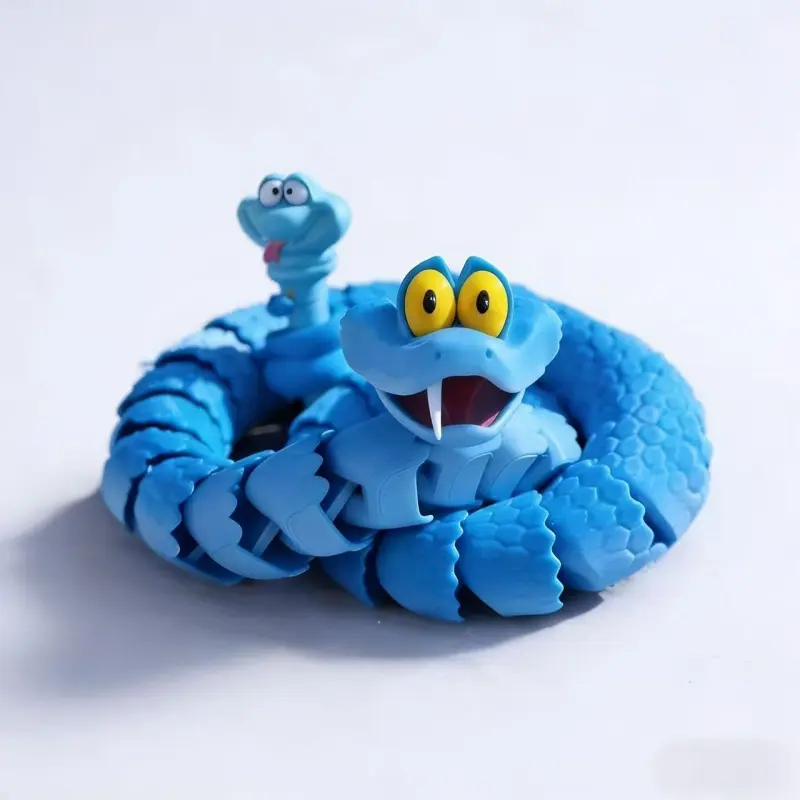 3D Printed Gary Snake Full Body Jointed Action Figure, Judy Nick Cartoon Collectible Toy, Perfect Gift for Christmas