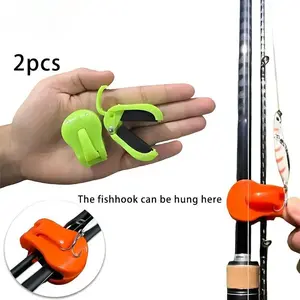 2PCS Fishing Rod Clip Holder, Quick Attach Rod Organizer, Soft Grip Fishing Pole Holder, Tool Free One Hand Fishing Gear Storage Accessory for Boat, Kayak, Outdoor Fishing Trips summerwins