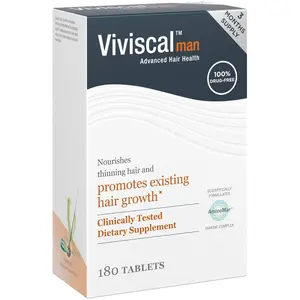Viviscal Men's Hair Growth Supplements 180 Tablets with Proprietary Collagen Complex for Thicker Fuller Hair 3 Month Supply Comfort