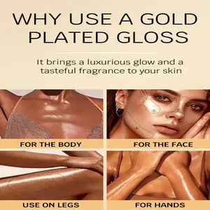 TVLV Perfumed Gilded Body Shimmer Oil, Shimmer Body Glow Oil & Luminizer for Dewy Radiant Skin