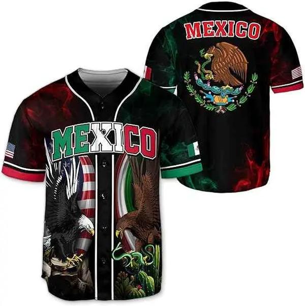 Mexico Baseball Jersey Political Tee Unisex Oversized Fit Custom Name Number Boxed Flatback Mesh Material Bold Prints Classic Colorways TikTok Ready Sizes S 5XL