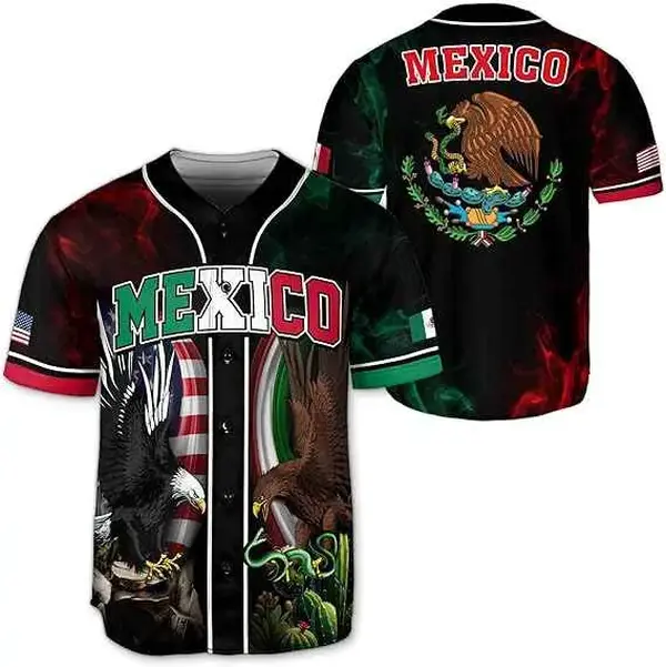 Mexico Baseball Jersey Political Tee Unisex Oversized Fit Custom Name Number Boxed Flatback Mesh Material Bold Prints Classic Colorways TikTok Ready Sizes S 5XL