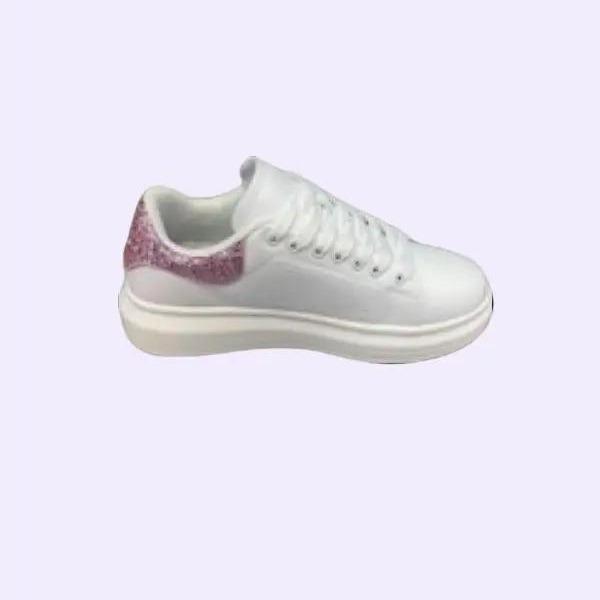 Women's Pink Sneakers and White with Glitter Back Sneakers