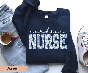Cardiac Nurse Sweatshirt Cardiac Nurse Shirt Heart Nurse Gift Cardiology Tee Appreciation Week