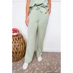 Sporty Spice Scuba Luxe Straight Pants - Pistachio