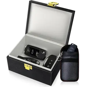 Faraday Box with Faraday Bags For Car Keys, Signal Blocking Box, Keyless Entry Car Key Safe Protector Anti-Theft Shielding Cage (Small)
