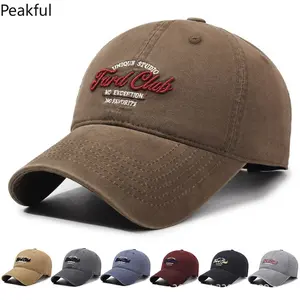 Cotton washed old embroidered California baseball cap with contrasting colors for men and women, embroidered duck tongue