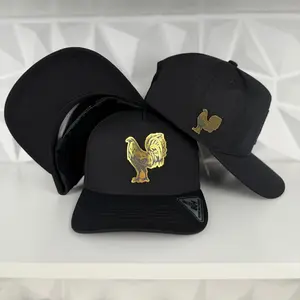 Gold gallo plate SnapBack hat-black
