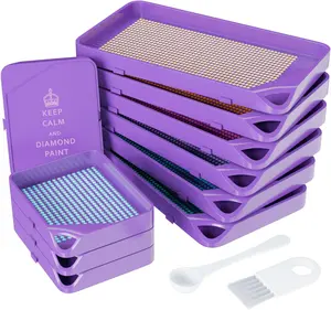 10-Piece Interlocking Diamond Art Trays Kits, Stackable Diamond Painting Accessories and Tools