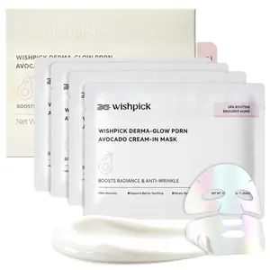[WISHPICK] Botox in a Mask Derma-Glow PDRN Avocado Cream-In Mask 4 Pack Radiance Boosting Skin Smoothing with PDRN & Avocado for Daily Skincare Care Gentle