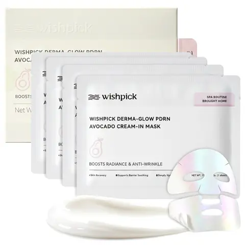 [New Arrivals: Buy One, Get One Free] Botox in a Mask Derma-Glow PDRN Avocado Cream-In Mask 4 Pack Radiance Boosting Skin Smoothing with PDRN & Avocado for Daily Skincare Care Gentle