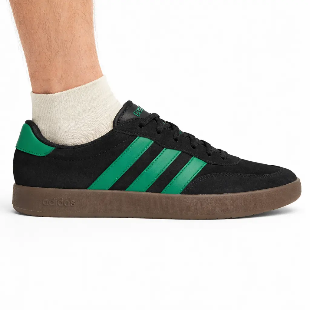 Adidas Men's Black Barreda Casual Trainers - Round Toe, Minimalist Outfits Compatible, Flexible Construction, Low-Top Silhouette, Rubber Outsole, JR1326, Smooth Upper, Everyday Casual Wear, Daily Wear, Lightweight Feel, Natural Steps Support, School And O