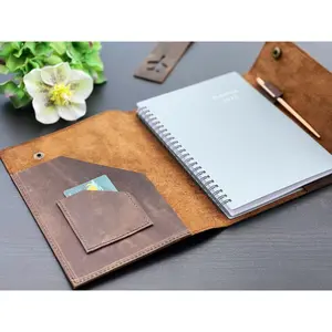 Personalized 2025 Leather Refillable Planner Cover with Free Planner