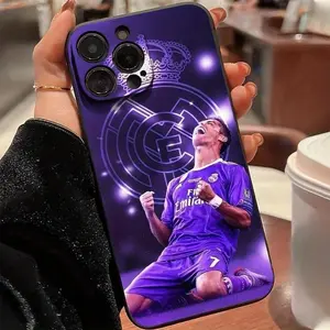 CR7 Soccer Soft Edge, Fashionable Mobile Phone Case, Design Is Suitable for IPhone 17 16 15 14 13 12 11 Pro Max Plus Air Models. Fashionable Mobile Phone Case Protection Shockproof