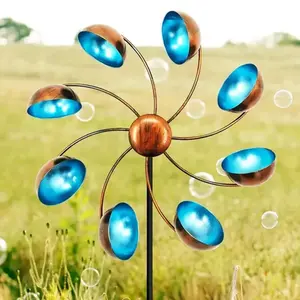 Metal Wind Spinner, 1 Count Garden Outdoor Flower Shaped Windmill, Rotating Motion Windmill for Garden Yard Outdoor Decoration, Garden Accessories