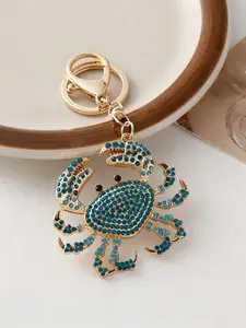 Full-Rhinestone Crab-Shaped Bag Charm, 3D Realistic Crab, Multi-Colored Rhinestone, Glamorous Accessory, Instagram-Style Sophistication, Animal Bag Charm