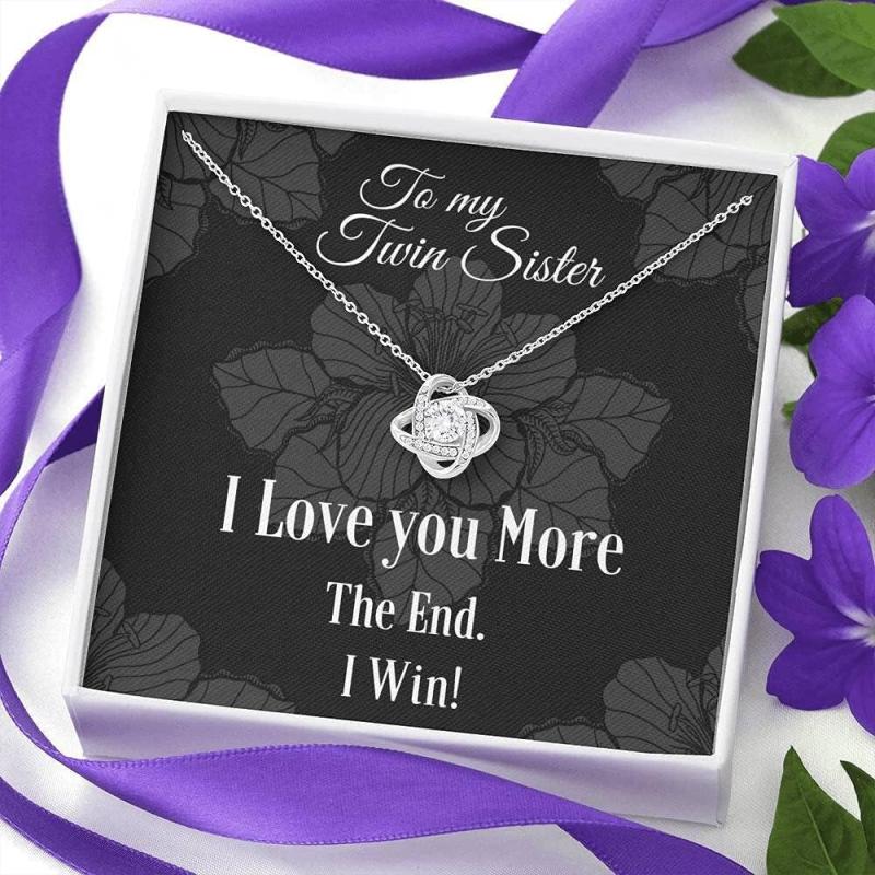 Twin Sister Gift Necklace, Gift for my Twin Sister, Twin 16th Birthday, Twin Birthday, Gift for my Twin sister, Funny Twin Sister, Anniversary Gift, Necklace Jewelry With Message Card & Box