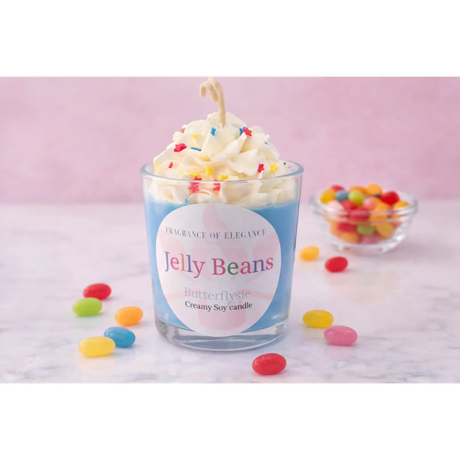 jelly bean pastry candle