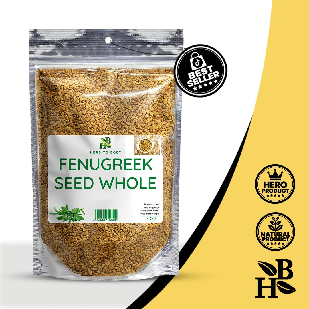 Fenugreek Seed Whole - 4 oz | Trigonella Seeds for Herbal Tea |  Methi | Herb To Body