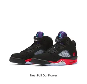 Retro High-Top Sneakers with Purple Tongue & Red Midsole – Iconic Shark Tooth Design for Streetwear Enthusiasts