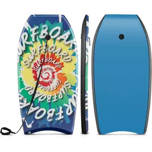 41''/37''/33'' Lightweight Body Board for Beach, Surf Board with EPS Core, XPE Deck, HDPE Slick Bottom, Wrist Leash, Bodyboard for Kids Adults Surfing