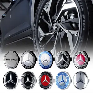 4Pcs 60/63/68mm Car Wheel Center Hup Caps Cover Stickers, Decal For Cars For Mercedes Benz AMG A B C D M S R G Class GLK GLA CLA GLB GLC W108 W124 W126 W140 W168 W169 W176 W177 W205 W210 W211 W212 W213 W220 W221 W222 C180 C200 C260 C300 E200 V177